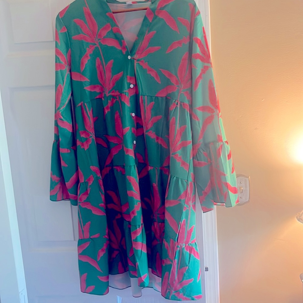 Woman’s silk floral dress